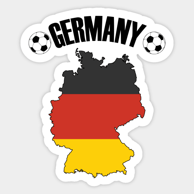 Germany Football - German Map Soccer Ball Sticker by TheInkElephant